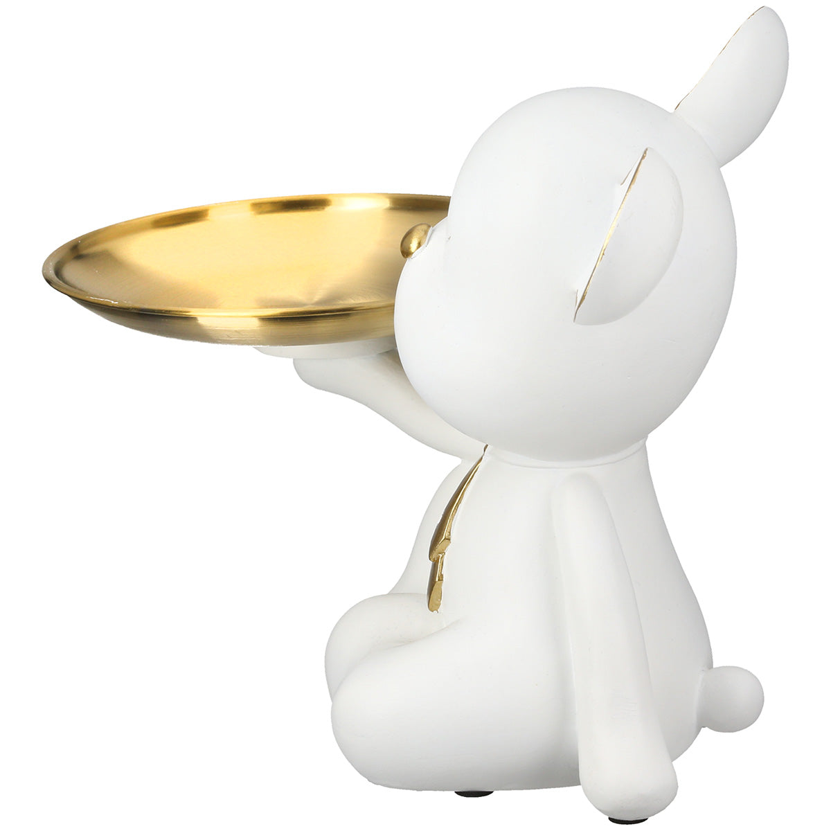 White resin Gilde Bruno Bear figurine with tie motif, detailed and decorative for display.
