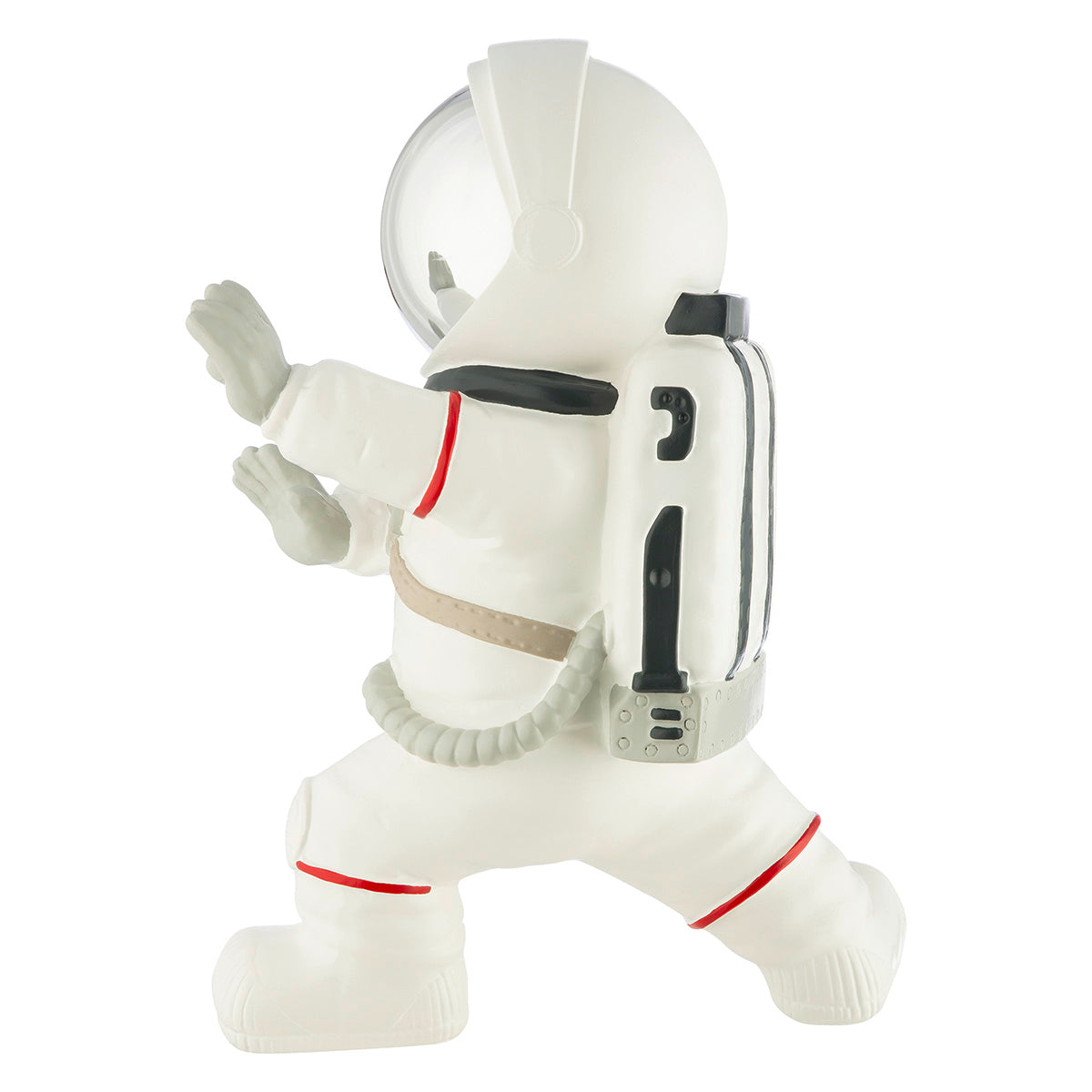 Gilde astronaut karate figure with resin hands, detailed collectible sculpture featuring a space-themed martial artist design