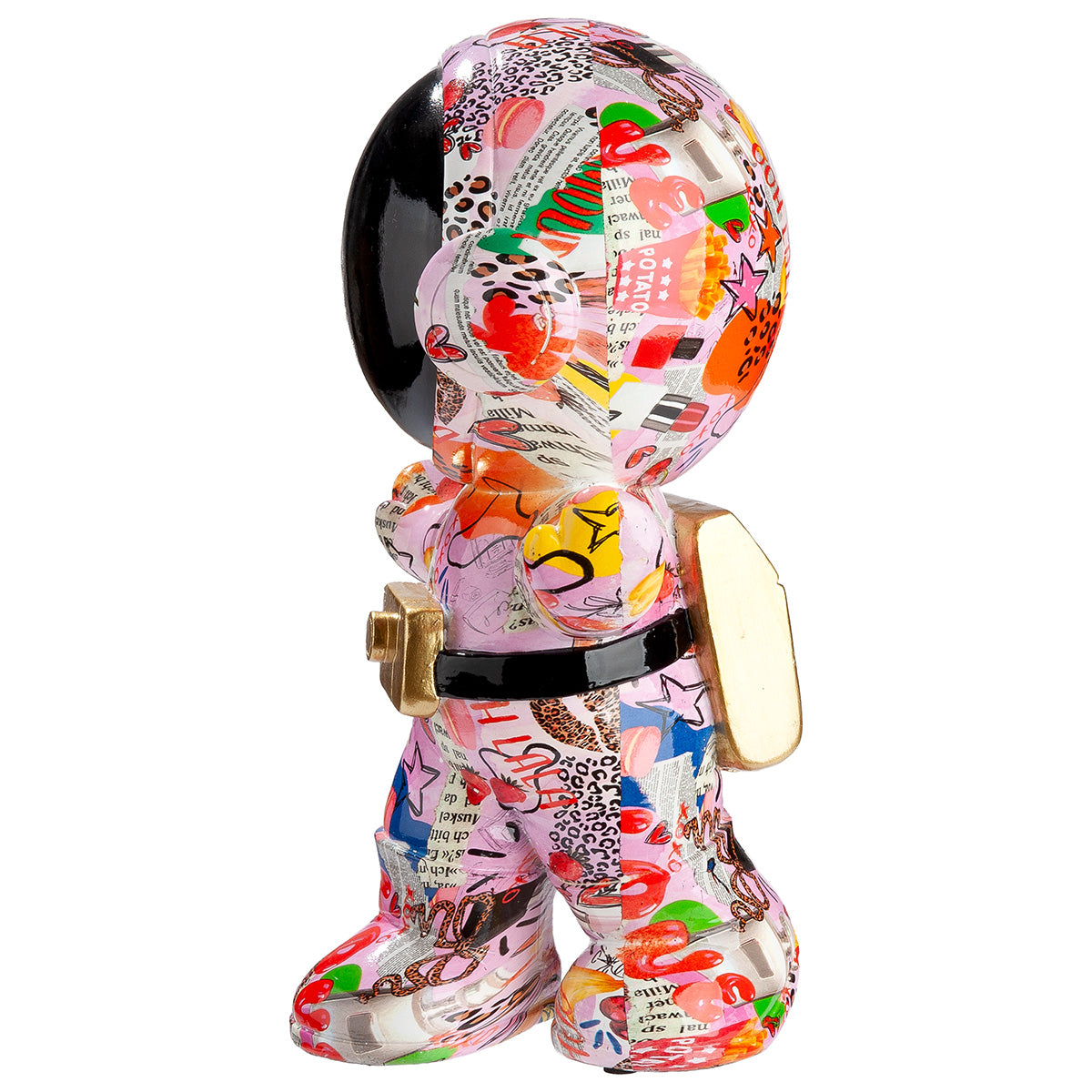 Gilde astronaut figure made of resin, detailed with a space helmet and suit, displayed on a neutral background.