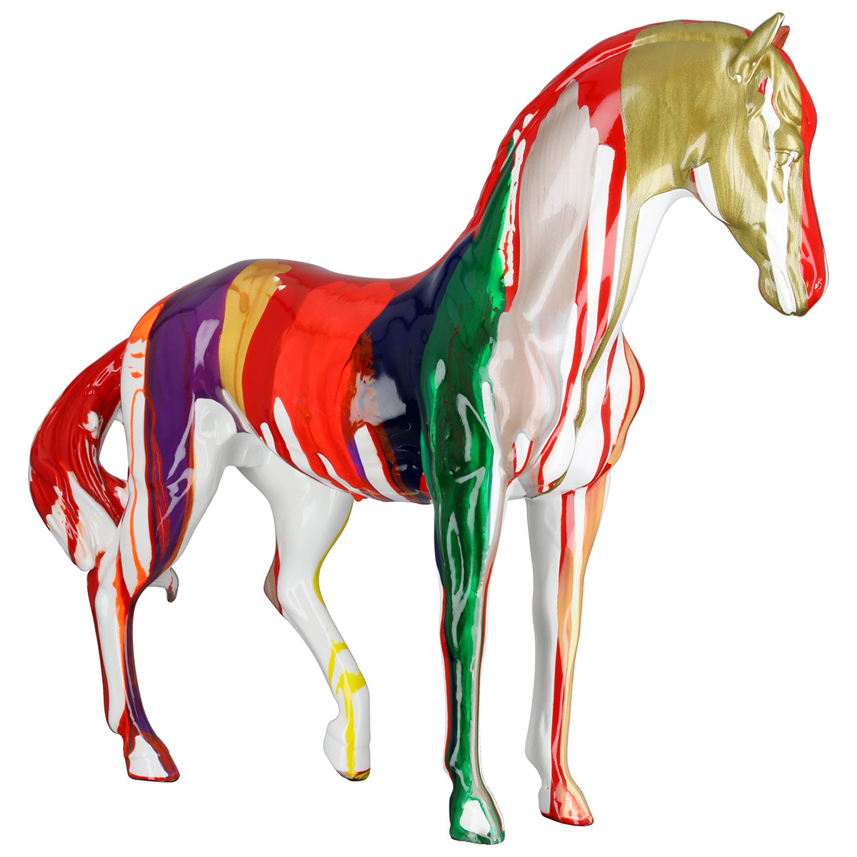 Gilde Cavallo horse figure made of synthetic resin, detailed sculpture with realistic features and a natural pose.