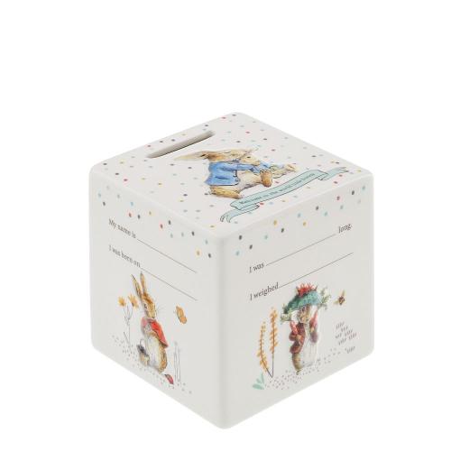 Beatrix Potter ceramic money box featuring a charming design for children's savings, part of the My 1st collection.