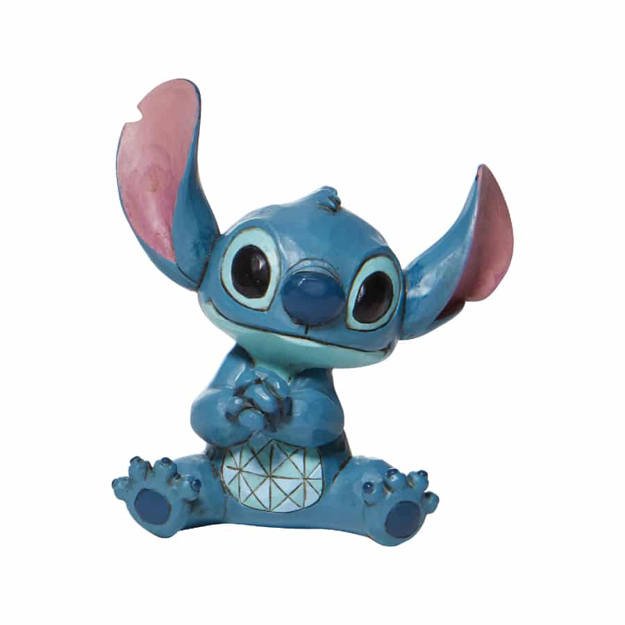 Mini Disney Traditions Stitch figurine with detailed features, showcasing Disney's beloved character in a collectible pose.