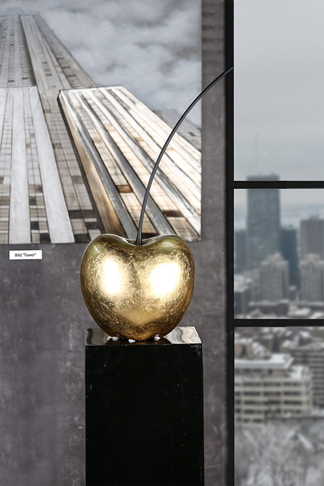 Gilde Cherry Celebration decorative object in gold, featuring a detailed cherry design, perfect for home decor or festive displays.