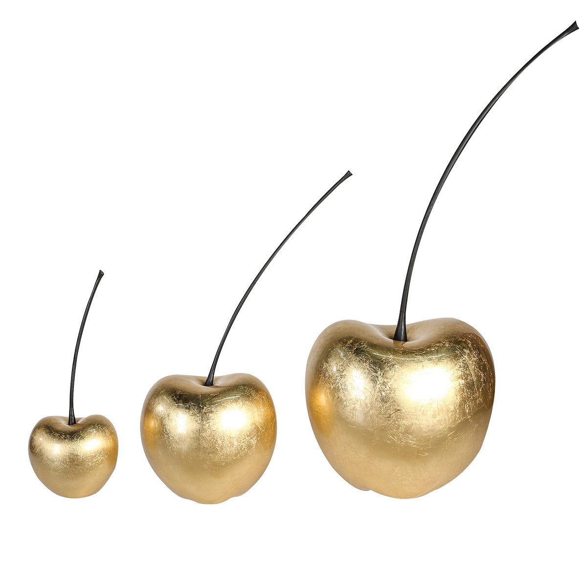 Gilde Decorative Object Cherry Celebration in gold, featuring a detailed cherry design, perfect for elegant home decor.