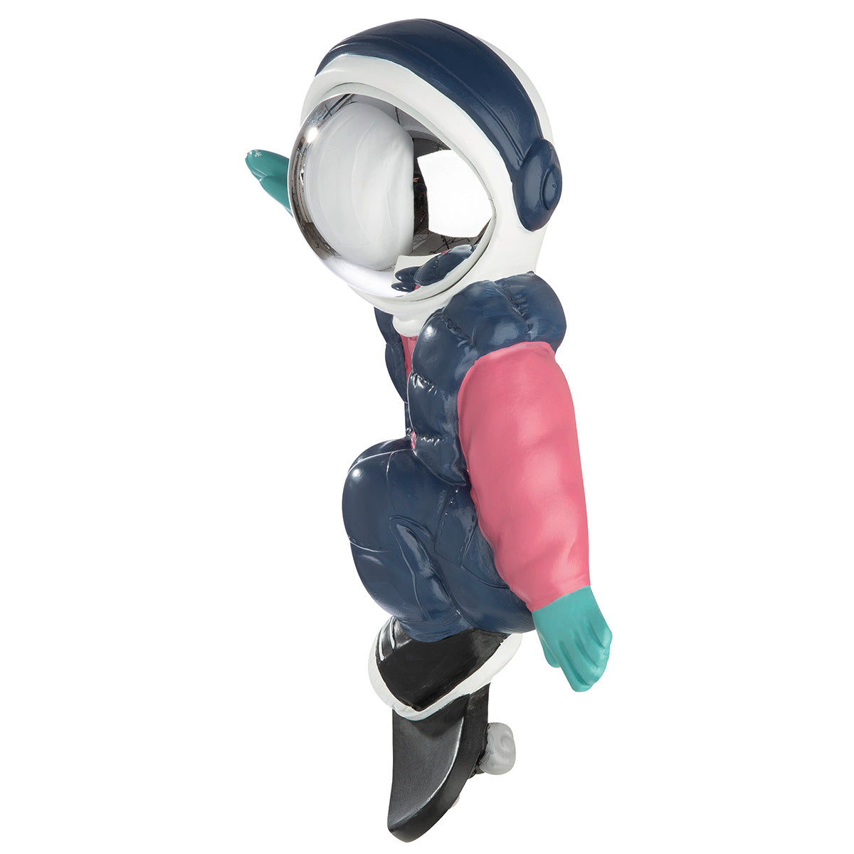 Pink and blue resin astronaut wall object by Gilde featuring Buzz Lightyear design for space-themed decor.