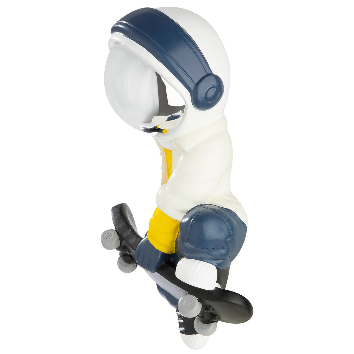 Yellow and white Gilde astronaut Buzz resin wall object with detailed space suit design, ideal for modern space-themed decor