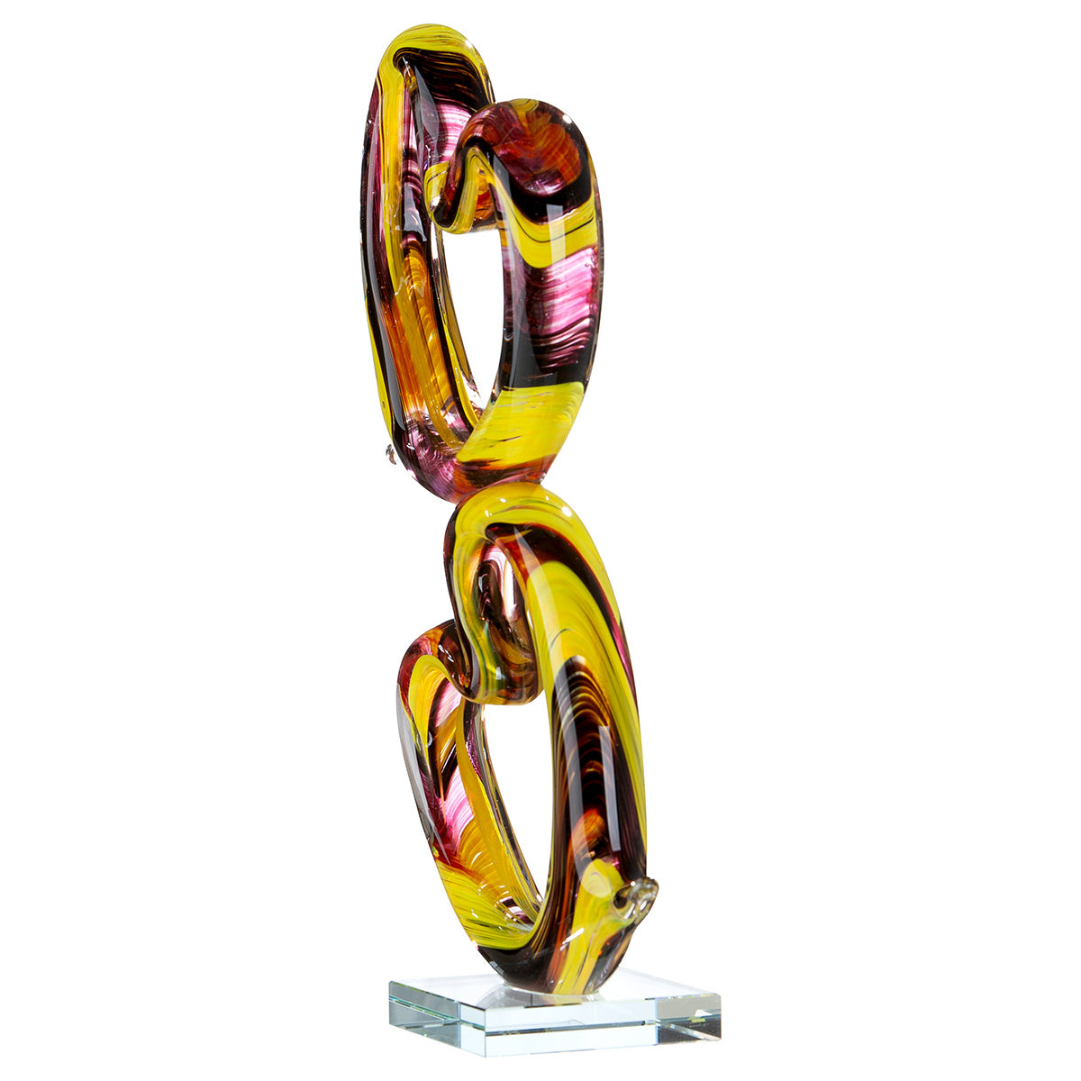 Gilde Sculpture Glassart Heart Corazon decorative glass sculpture with intricate heart design on clear glass surface