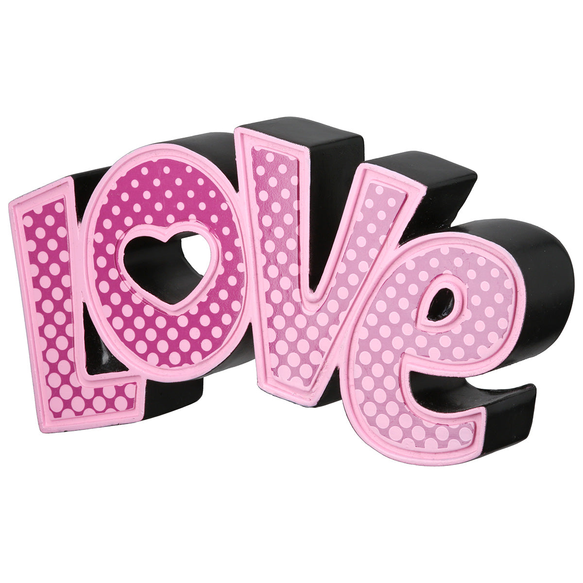 Pink dotted lettering spelling "Love" from Gilde, decorative wall art with a stylish, modern design for home decor.