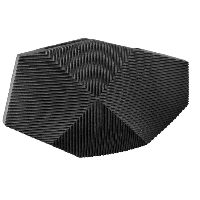 Black Gilde Heptagon Vase made of resin, 22cm tall, with a geometric heptagon shape and modern design.