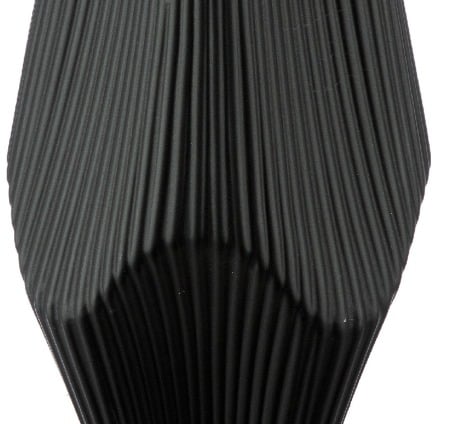 Black Gilde Lamellen ceramic vase with vertical slat design, standing 30cm tall on a neutral background.
