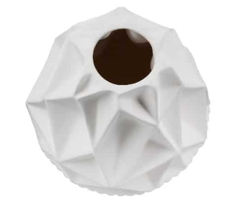 White Gilde ceramic vase, 25cm tall, with a smooth finish and classic design, perfect for home decor.