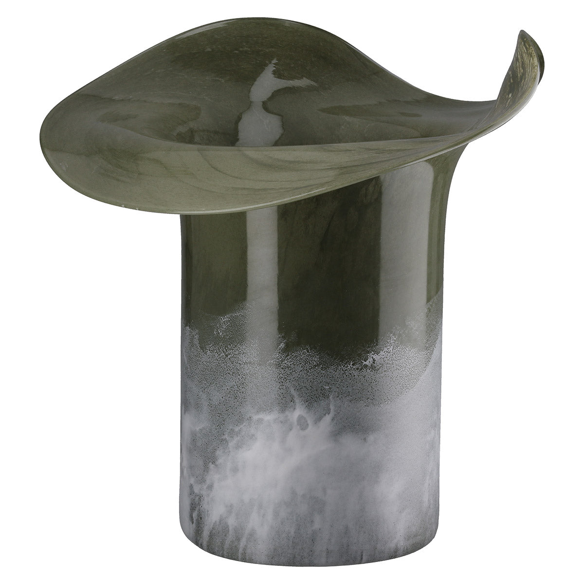 Green Gilde Glassart Ambos vase, 30cm tall, featuring a sleek, modern design with a smooth glass finish.