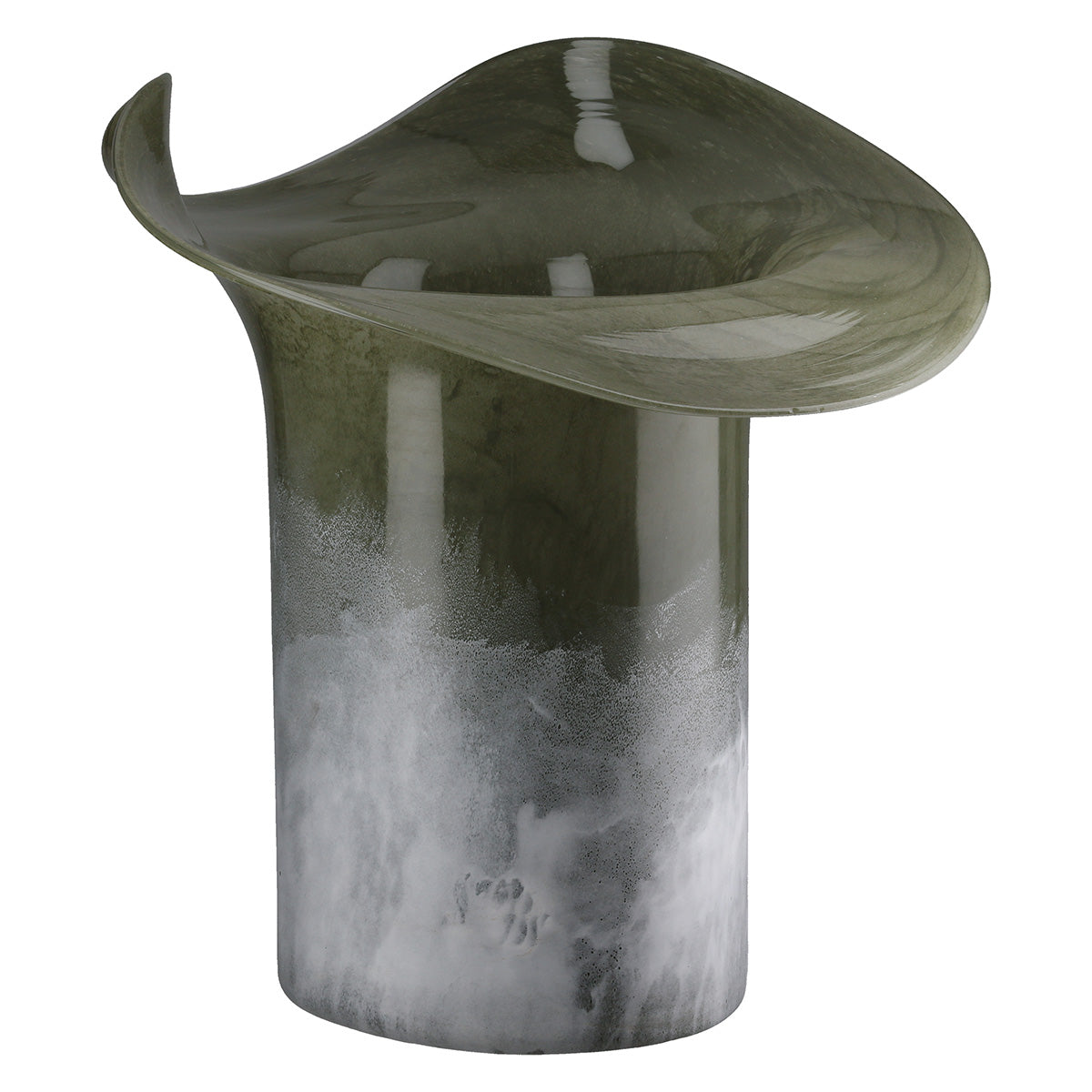 Green Gilde Glassart Ambos vase, 30cm tall, featuring a smooth glass design and vibrant color.