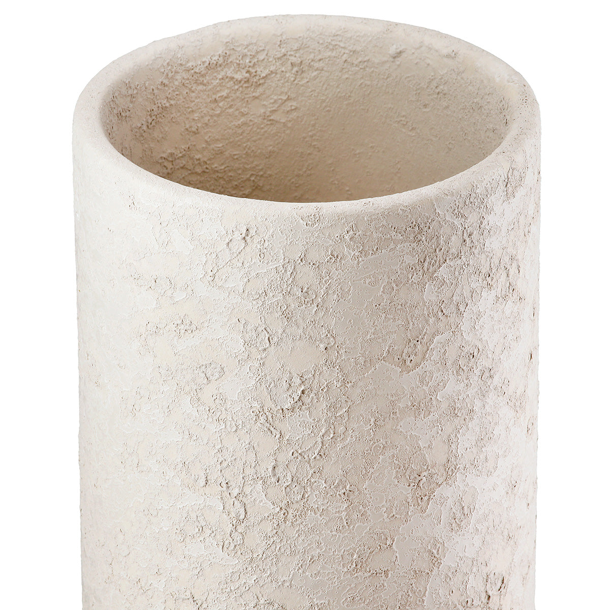 Light gray Gilde ceramic vase ring, 31cm tall with a modern design, featuring smooth curves and a glossy finish.