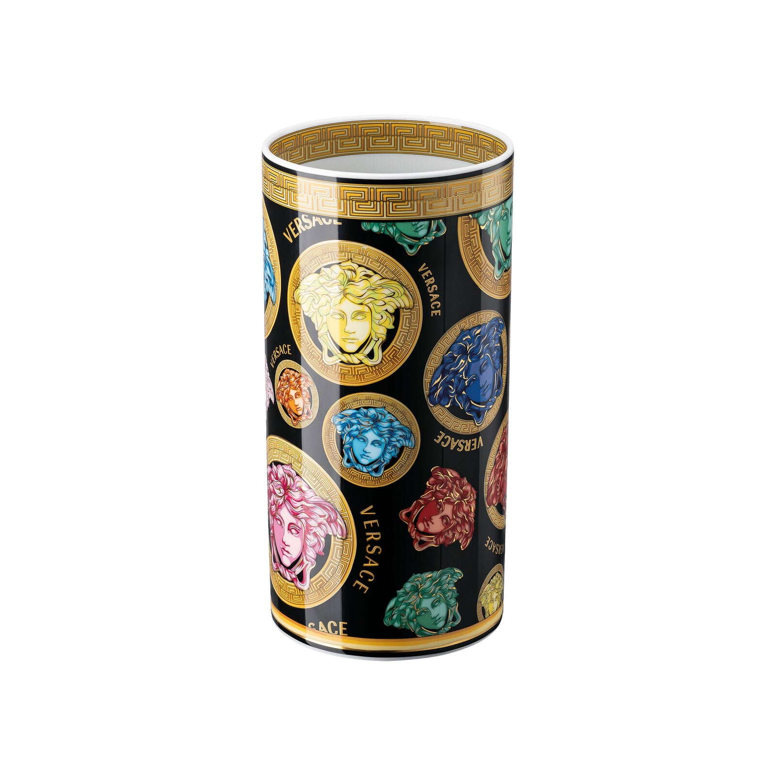 Versace Medusa Amplified vase, 24cm tall, featuring intricate design and bold Medusa motif, perfect for elegant home decor.