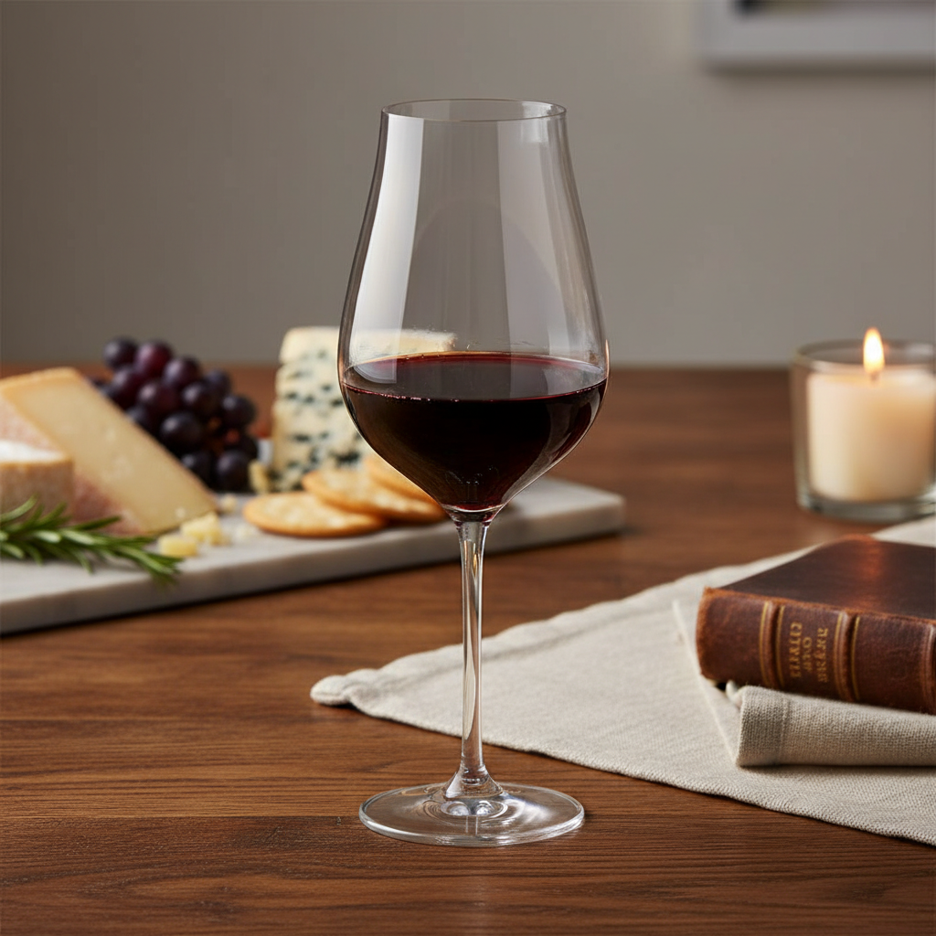 Set of six Bohemia Crystal Bohemia Red Wine Limosa glasses, 650ml each, with elegant clear design and tall stem.
