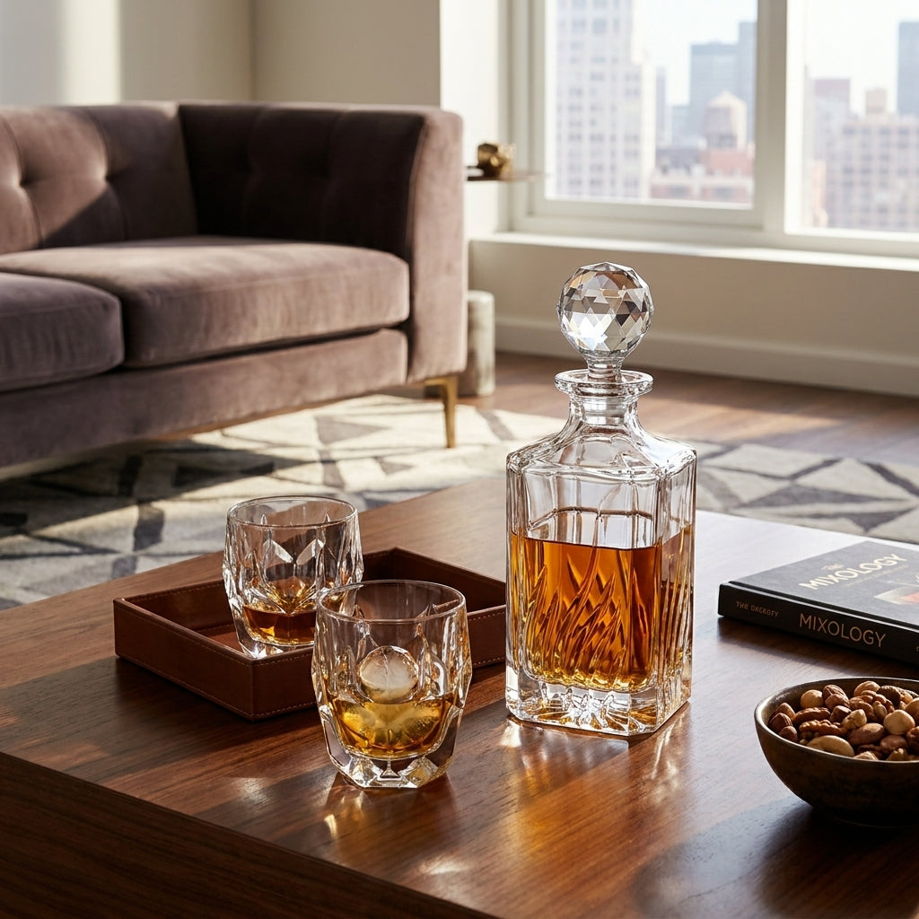 Bohemia Crystal Spirit Decanter Fiona Sway with elegant design and clear glass, ideal for storing and serving spirits.