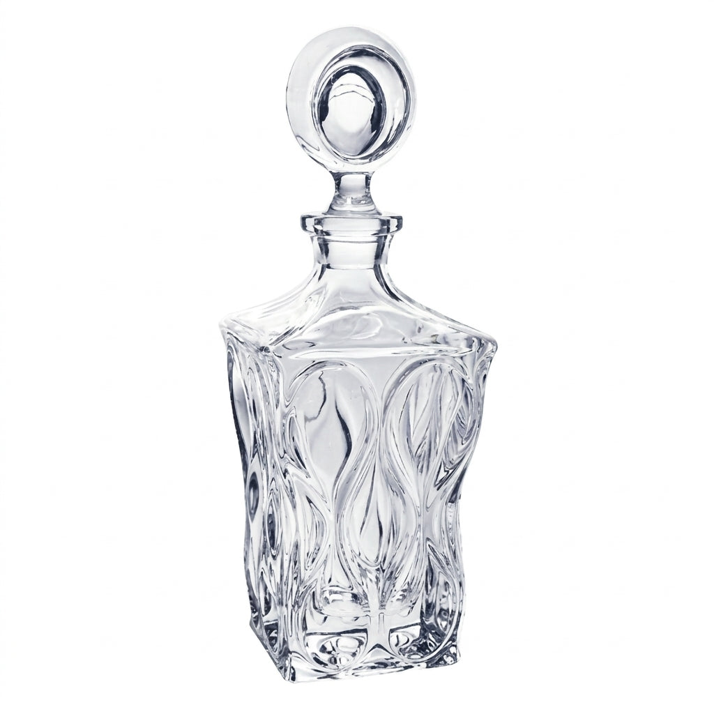 Bohemia Spirit Decanter Ocean 800ml made of Bohemia Crystal with a clear, elegant design for storing spirits or liquor.