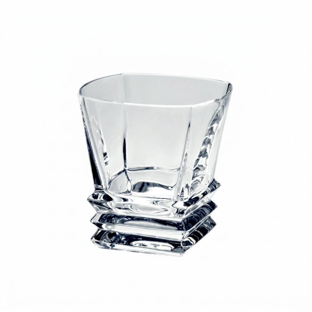 Set of six Bohemia Crystal Rocky tumblers, 330ml each, clear with a smooth, modern design for elegant drinking experiences.