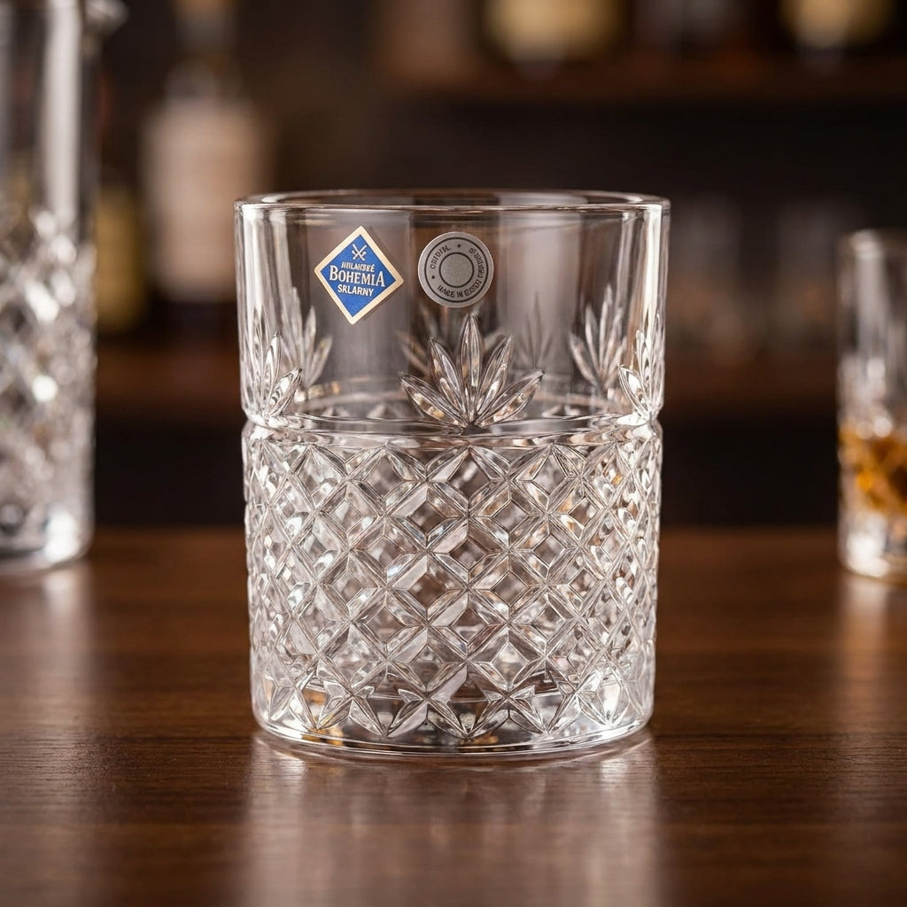 Set of six Bohemia Crystal Grace Exclusive 290ml tumblers with elegant design, perfect for stylish beverages.