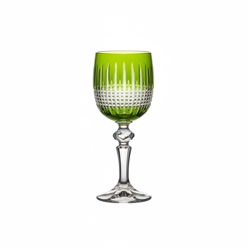 Green Kolglass Julia wine glass with 170ml capacity, clear glass design, ideal for wine serving and elegant table settings.