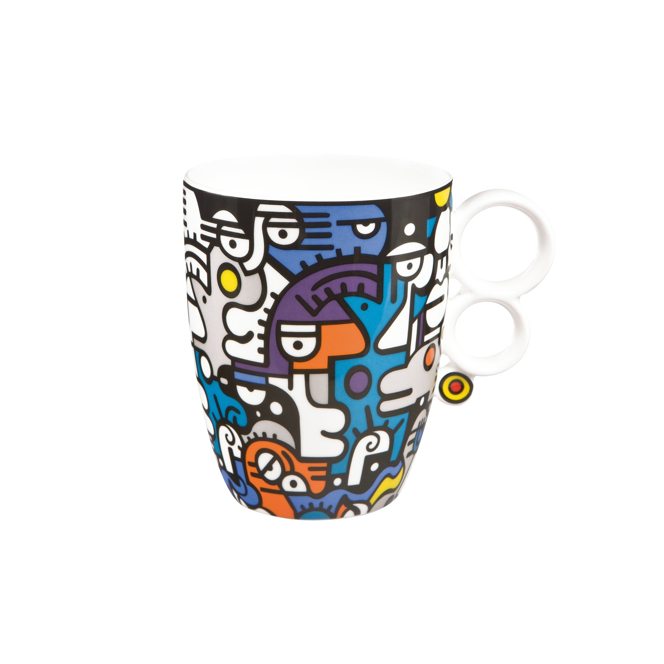 Goebel Billy The Artist casual conversation mug featuring a detailed illustration of a character with a hat and colorful attire.