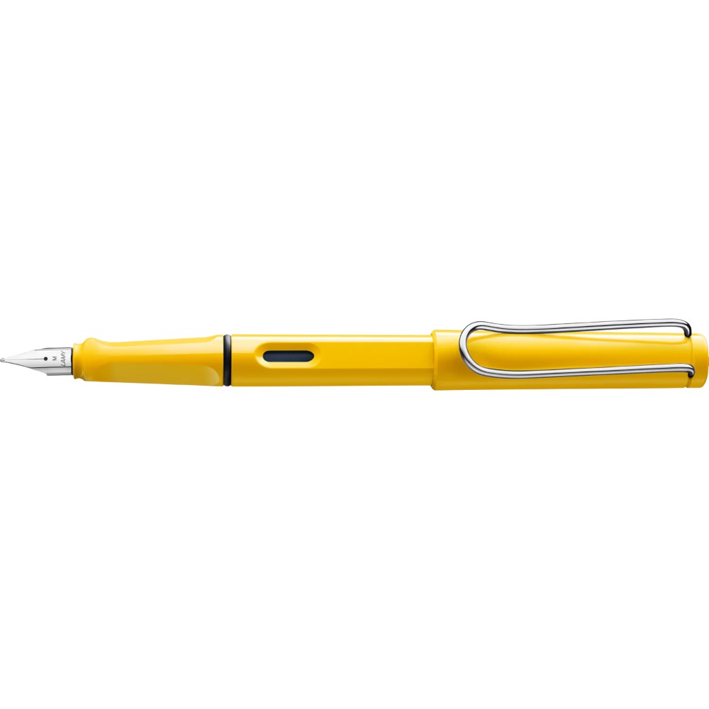 Lamy Safari fountain pen with a sleek design and vibrant barrel, perfect for writing enthusiasts and students.