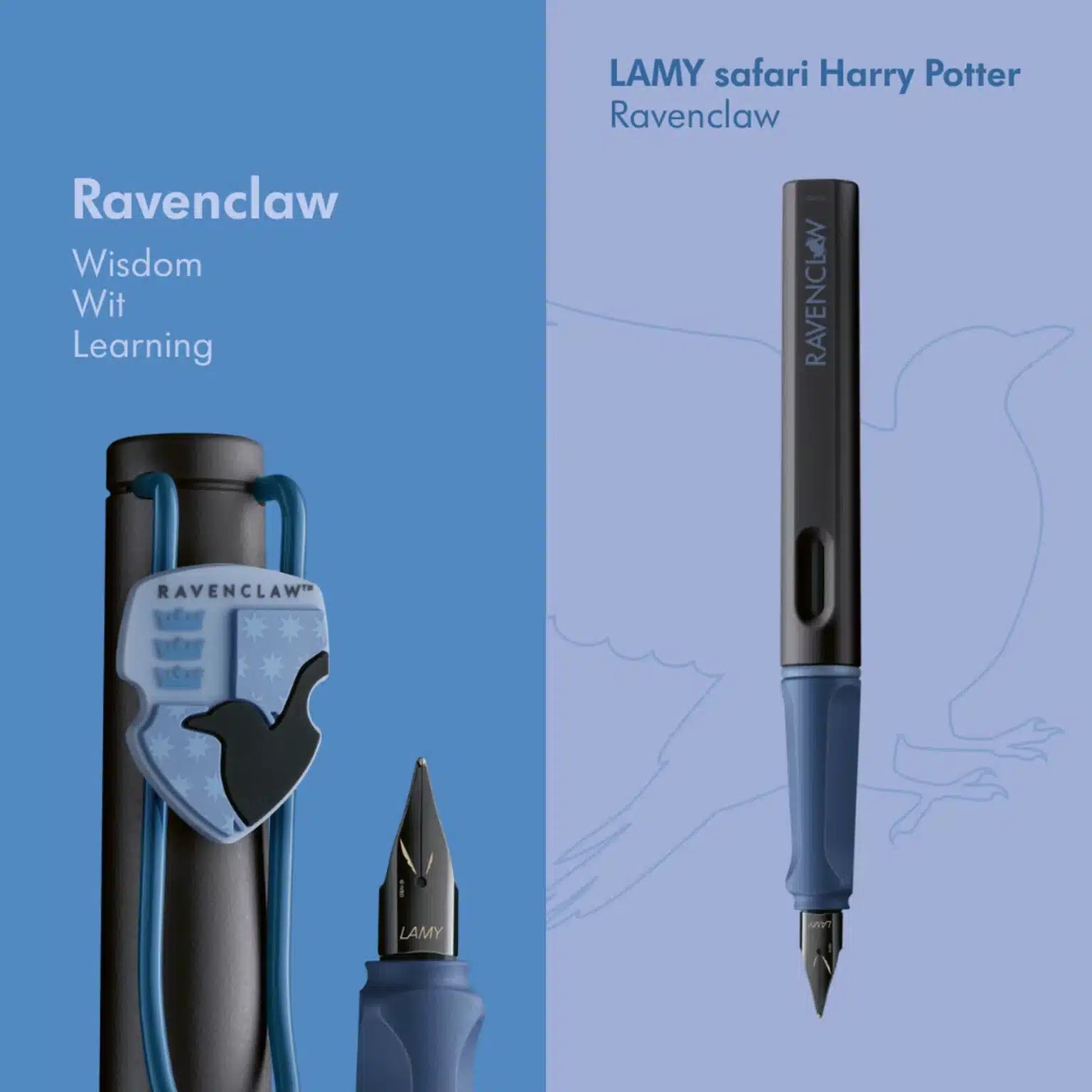 Lamy x Harry Potter safari special edition fountain pen set with themed pens and accessories on a white background.