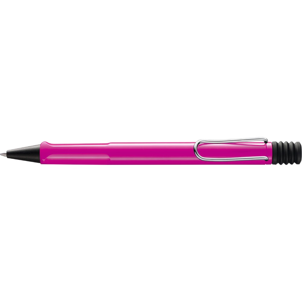 Lamy Safari ballpoint pen with green plastic body and silver clip, sleek writing instrument for everyday use