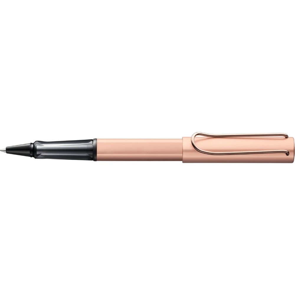 Spilhaus LAMY Lx ballpoint pen with sleek silver design and metal clip, displayed on a white background.