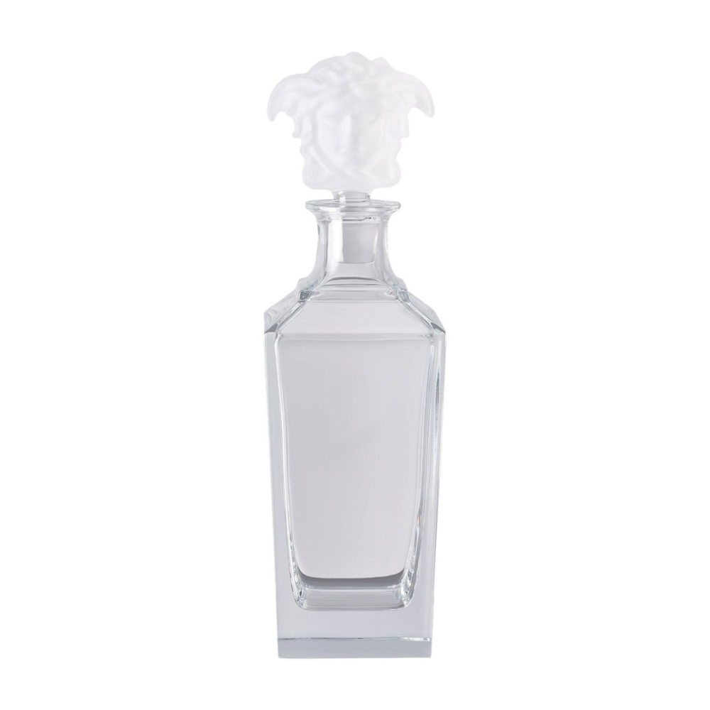 Versace Medusa Crystal Treasury decanter with intricate crystal design and elegant stopper, showcasing luxury and craftsmanship.