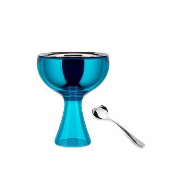 Alessi Ice Cream Bowl & Spoon Big Love Blue -Alessi