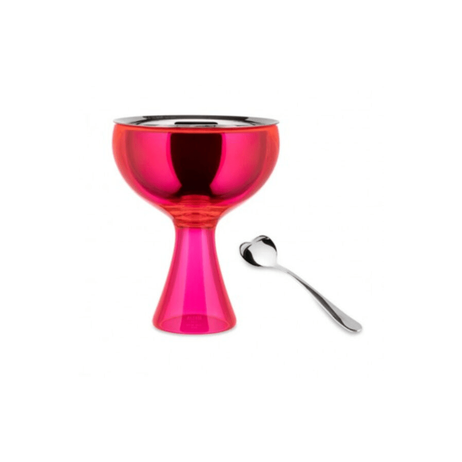 Alessi Ice Cream Bowl & Spoon Big Love Pink -Alessi