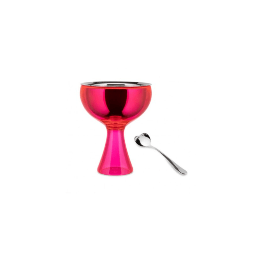 Alessi Ice Cream Bowl & Spoon Big Love Pink -Alessi