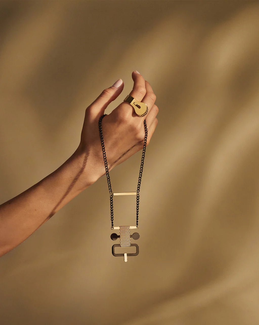 Alessi Necklace Edone Hypoallergenic PVD Gold and Black -Alessi