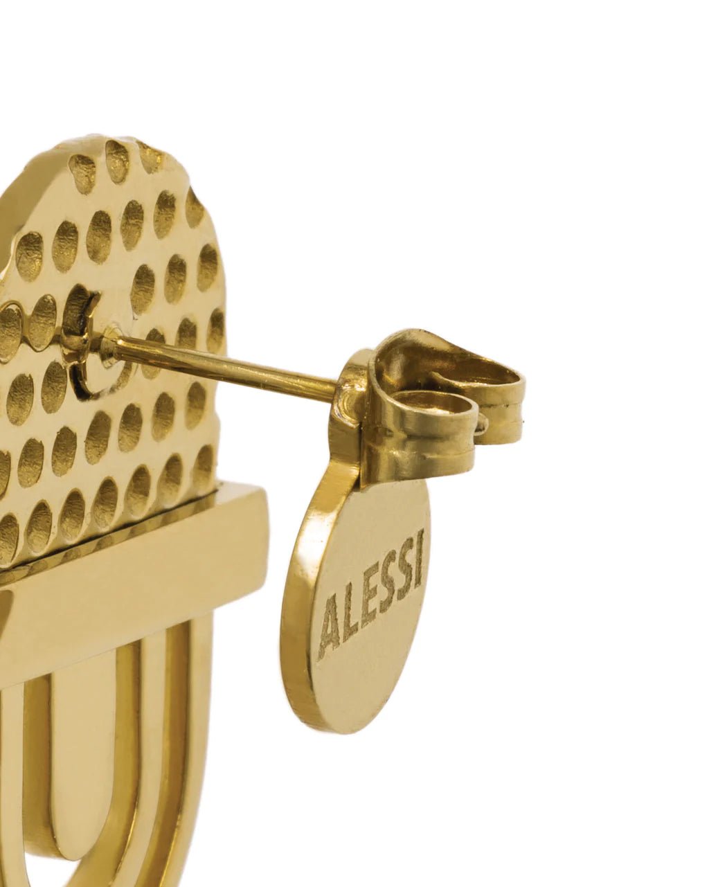Alessi Pierced Earrings Fresta Hypoallergenic PVD Gold -Alessi