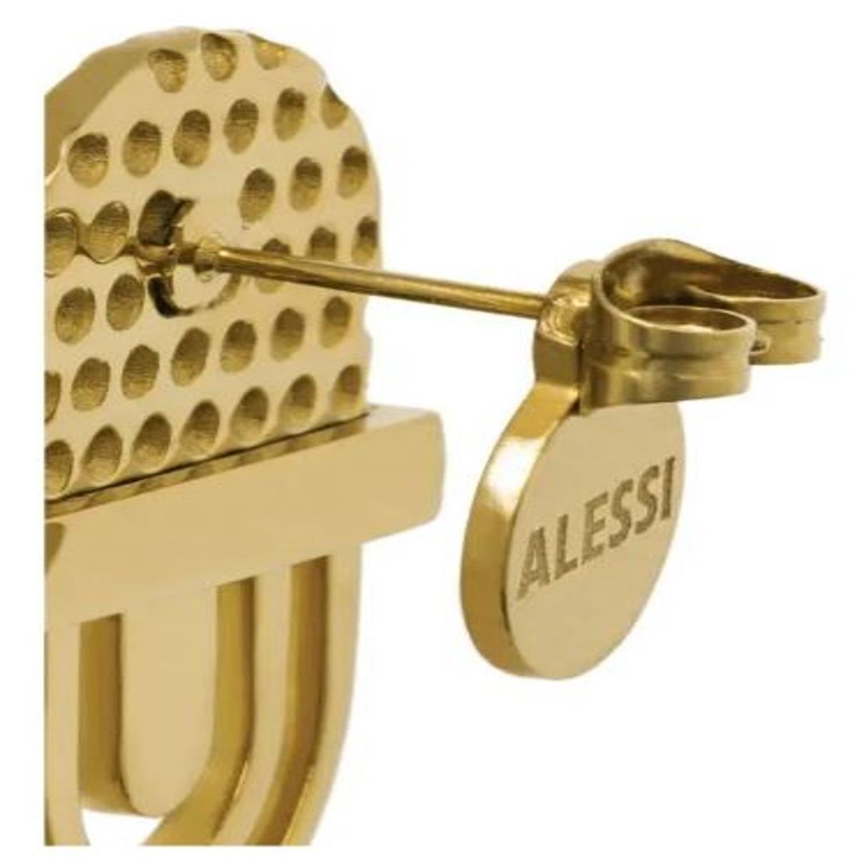 Alessi Pierced Earrings Fresta Hypoallergenic PVD Gold -Alessi