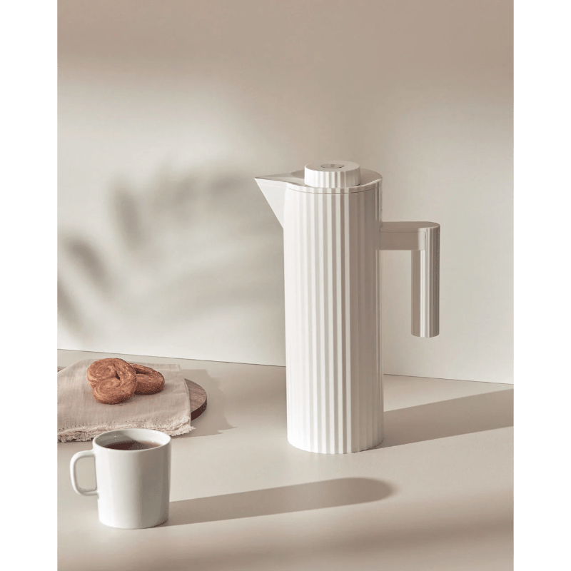 Alessi Plisse Jug Vacuum Glass White 1L -Alessi