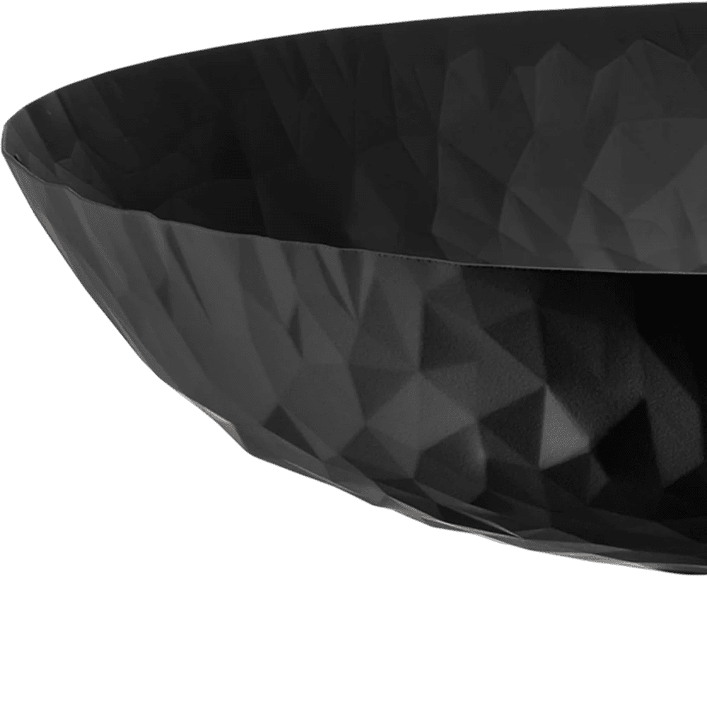 Alessi Round Tray Texture Black 35cm -Alessi
