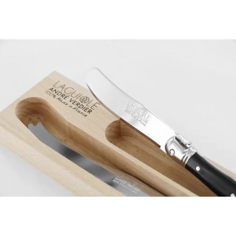 Andre Verdier Cheese & Butter Knife Set, Set of 2 - Black -Verdier