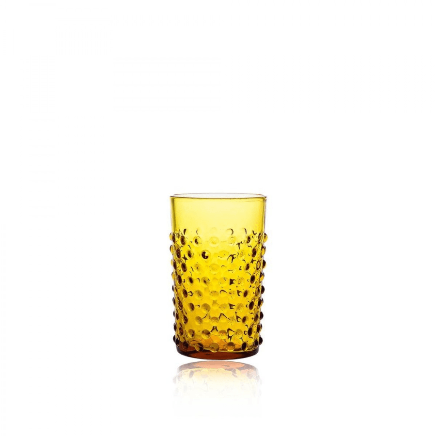Anna Von Lipa Hobnail Glass Amber Set of 2 -Spilhaus