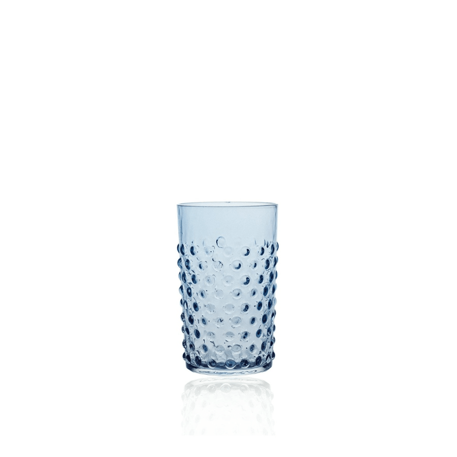 Anna Von Lipa Hobnail Glass Blue smoke Set of 2 -Spilhaus