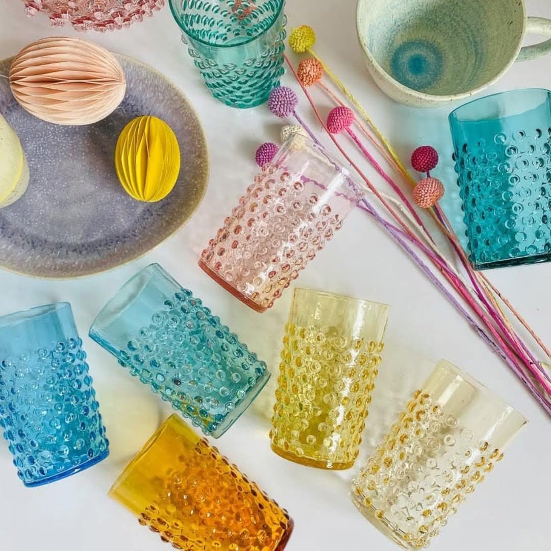 Anna Von Lipa Hobnail Glass Lilla Set of 2 -Spilhaus