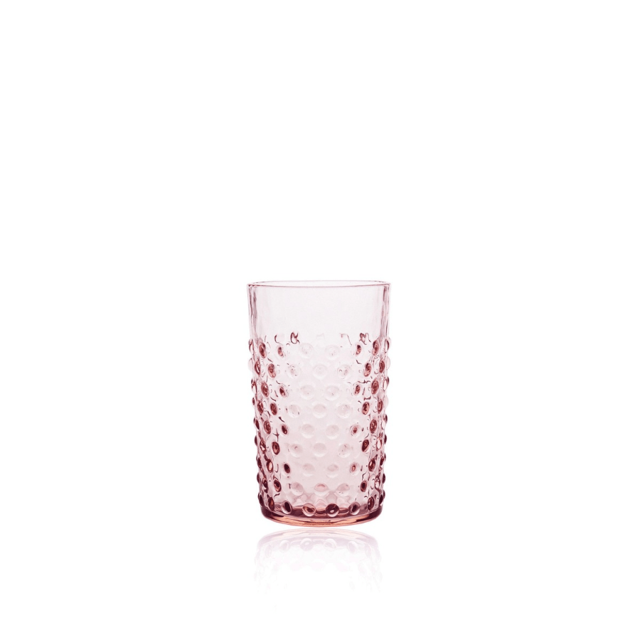 Anna Von Lipa Hobnail Glass Rosa Set of 2 -Spilhaus