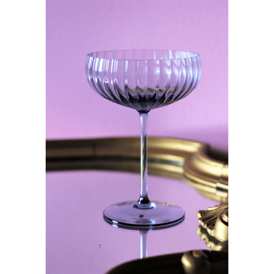Anna Von Lipa Lyon Champagne Saucer Blue smoke (Set of 2) -Spilhaus