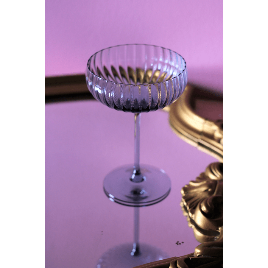 Anna Von Lipa Lyon Champagne Saucer Blue smoke (Set of 2) -Spilhaus
