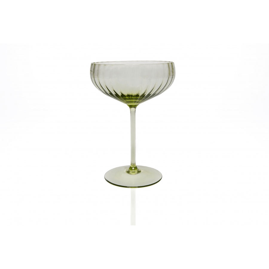Anna Von Lipa Lyon Champagne Saucer Olivegreen (Set of 2) -Spilhaus
