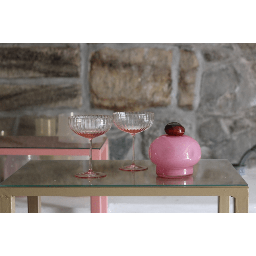 Anna Von Lipa Lyon Champagne Saucer Rosa (Set of 2) -Spilhaus