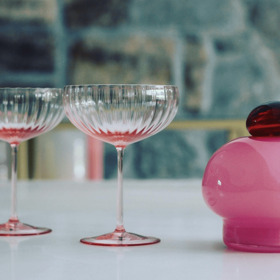 Anna Von Lipa Lyon Champagne Saucer Rosa (Set of 2) -Spilhaus