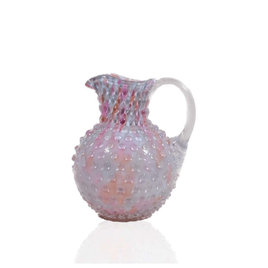 Anna Von Lipa Paris Hobnail Confetti Jug Peach Melba -Bohemia Crystal